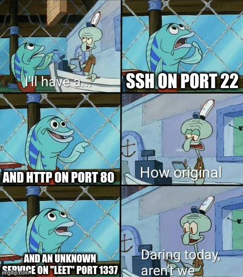 port scan result summed up by a meme